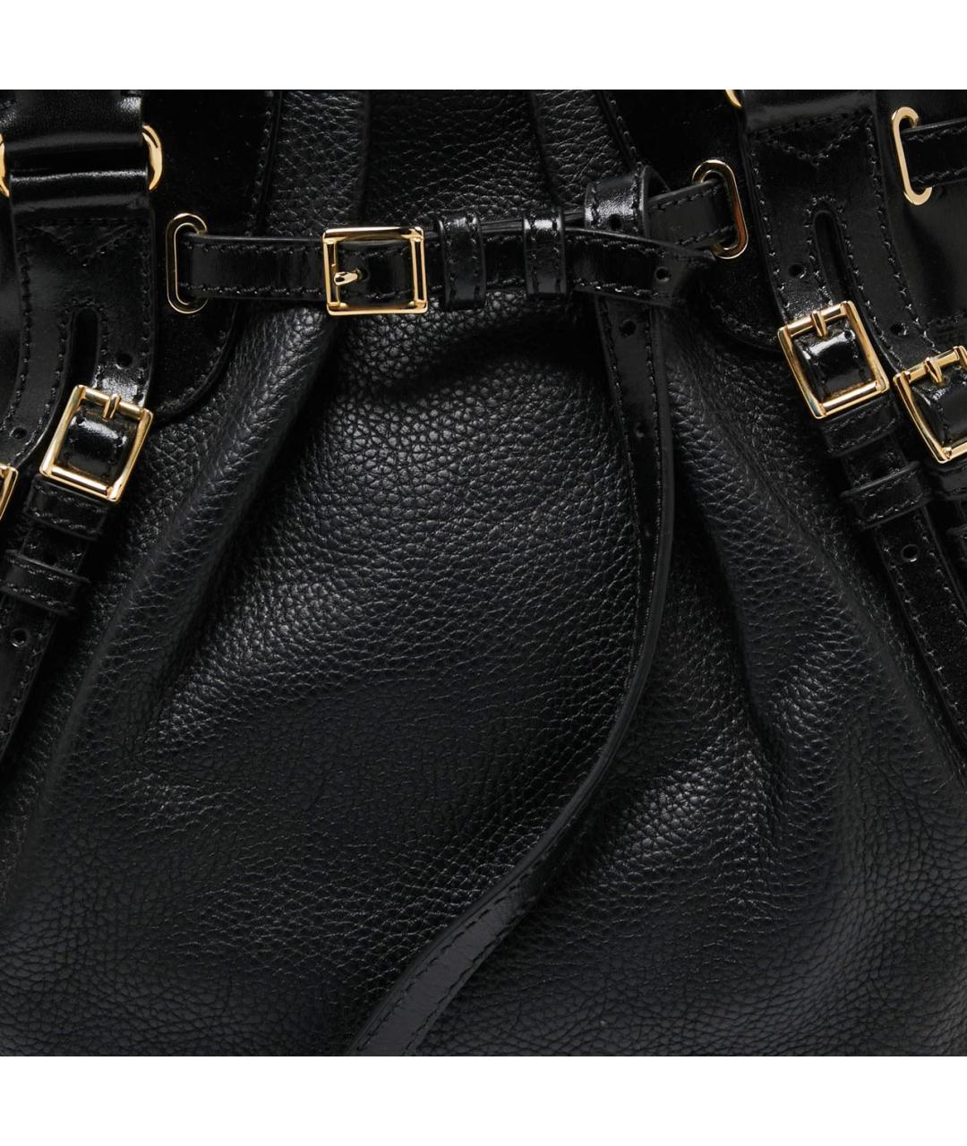 BURBERRY Черная кожаная сумка тоут, фото 8