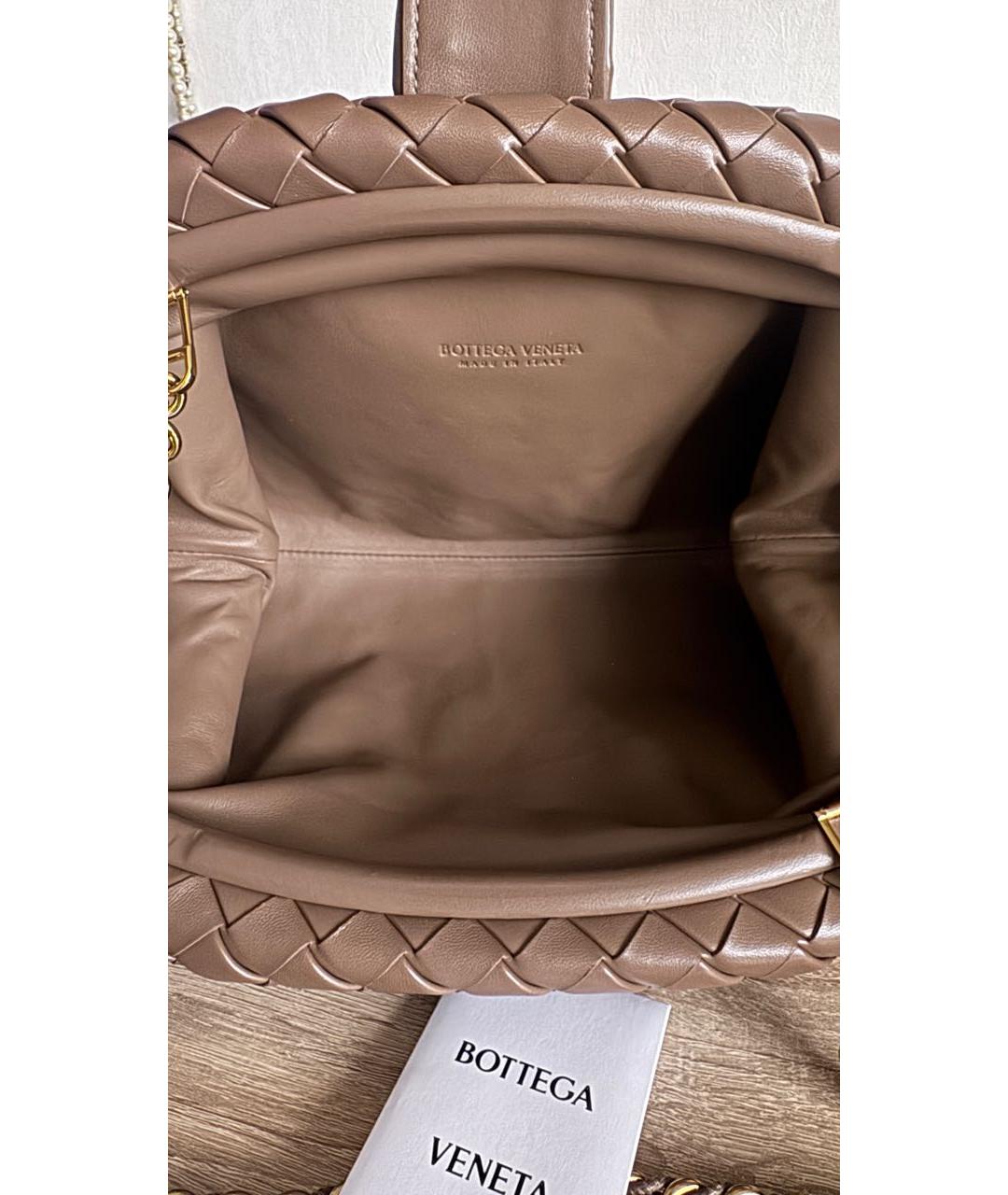 BOTTEGA VENETA Коричневая кожаная сумка через плечо, фото 7