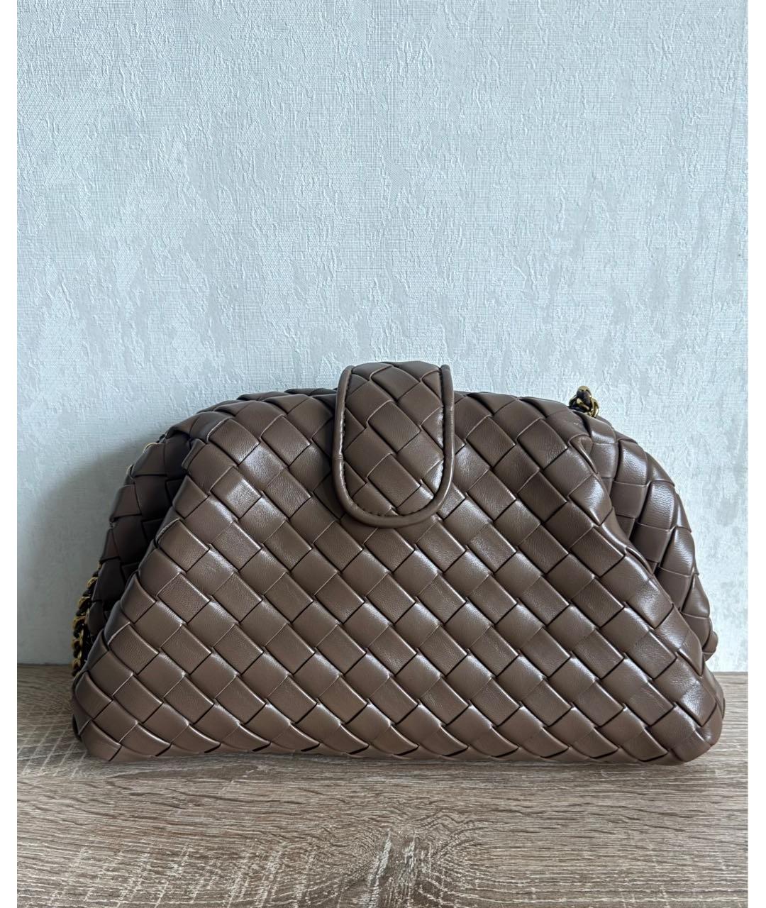 BOTTEGA VENETA Коричневая кожаная сумка через плечо, фото 2