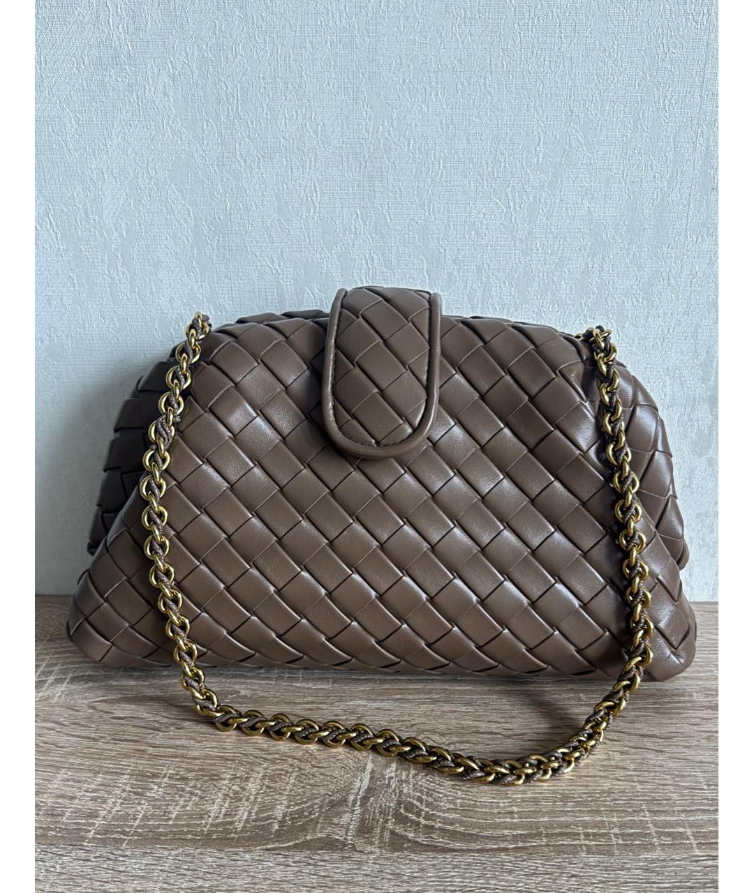 BOTTEGA VENETA Коричневая кожаная сумка через плечо, фото 9
