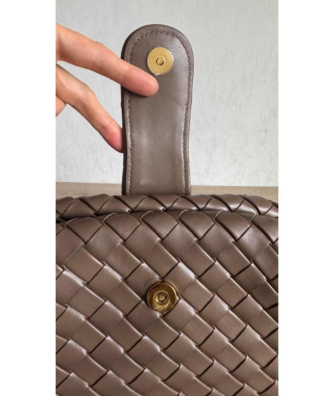 BOTTEGA VENETA Коричневая кожаная сумка через плечо, фото 6