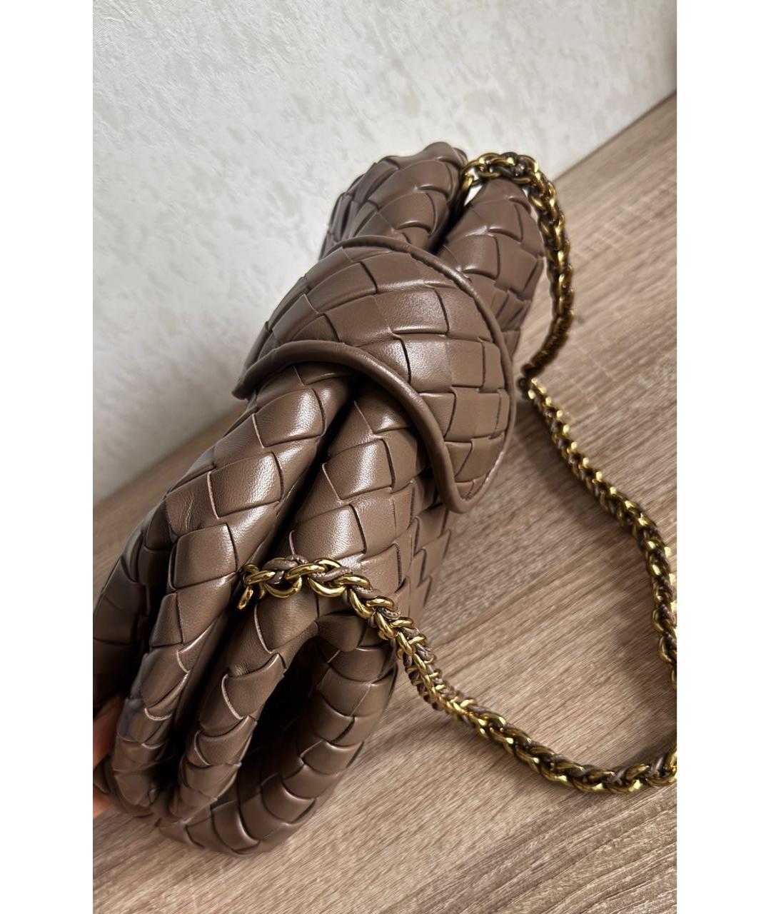 BOTTEGA VENETA Коричневая кожаная сумка через плечо, фото 5