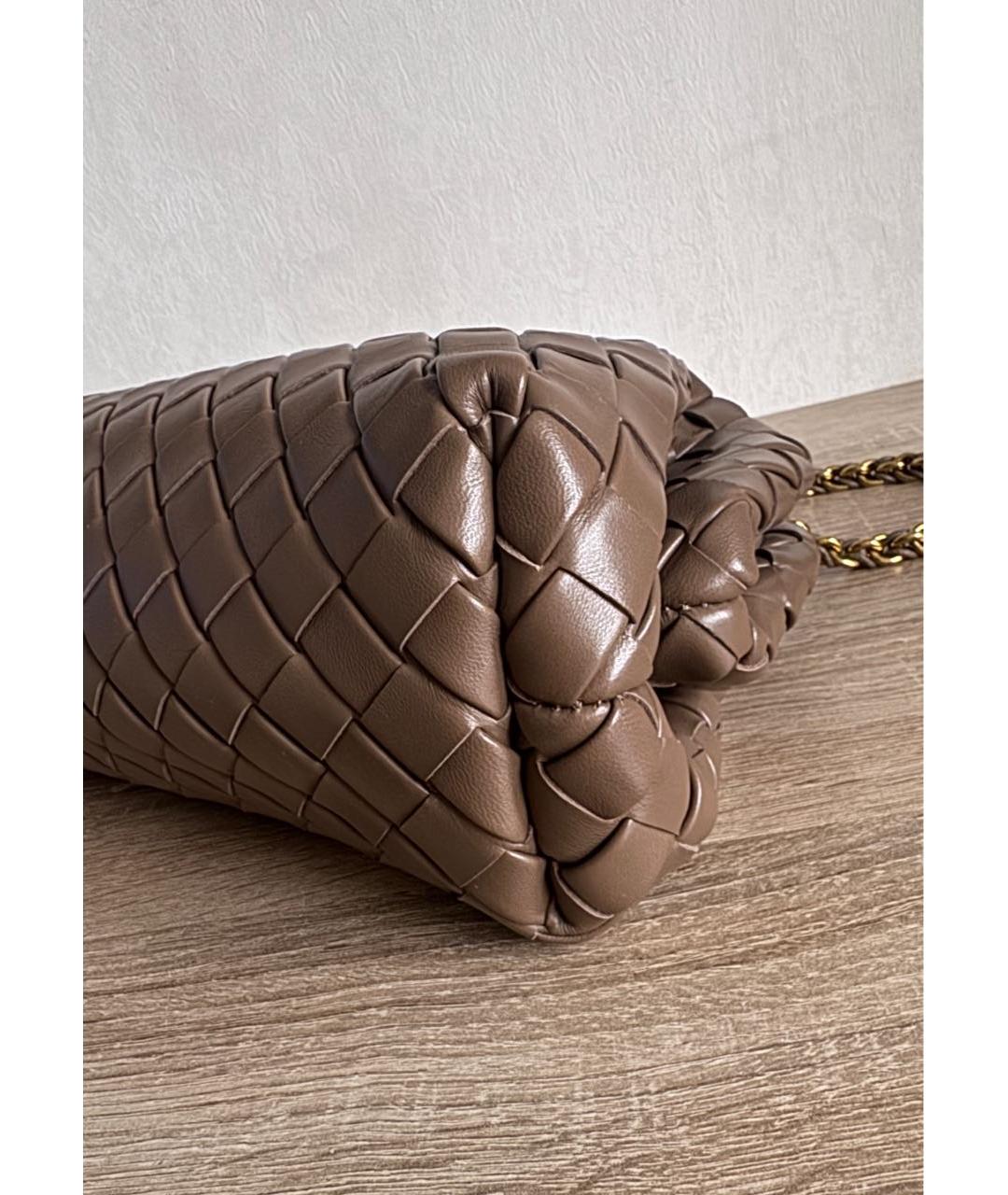 BOTTEGA VENETA Коричневая кожаная сумка через плечо, фото 4