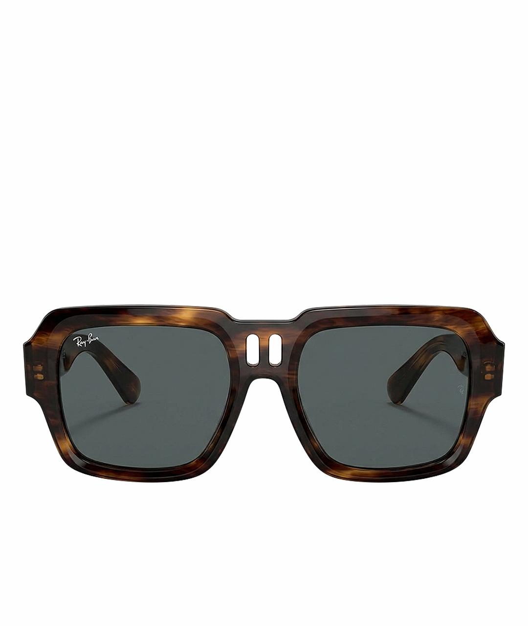RAY BAN Коричневые пластиковые солнцезащитные очки, фото 1