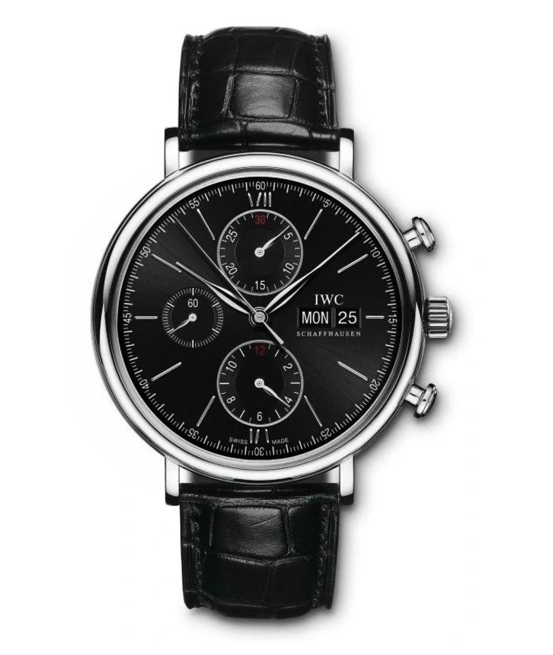 IWC Schaffhausen Черные металлические часы, фото 1