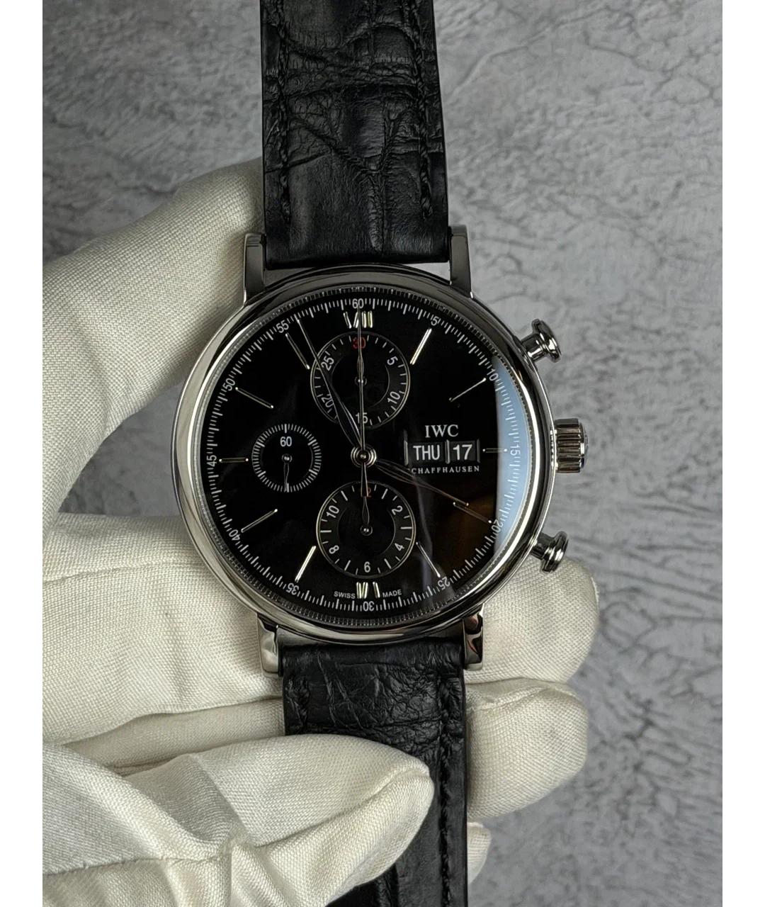 IWC Schaffhausen Черные металлические часы, фото 2