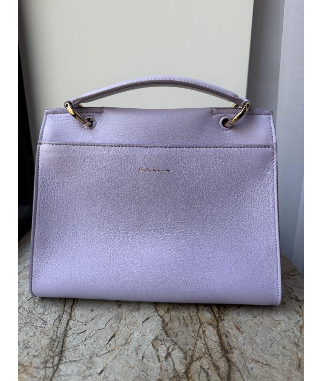 FERRAGAMO Фиолетовая кожаная сумка через плечо, фото 3