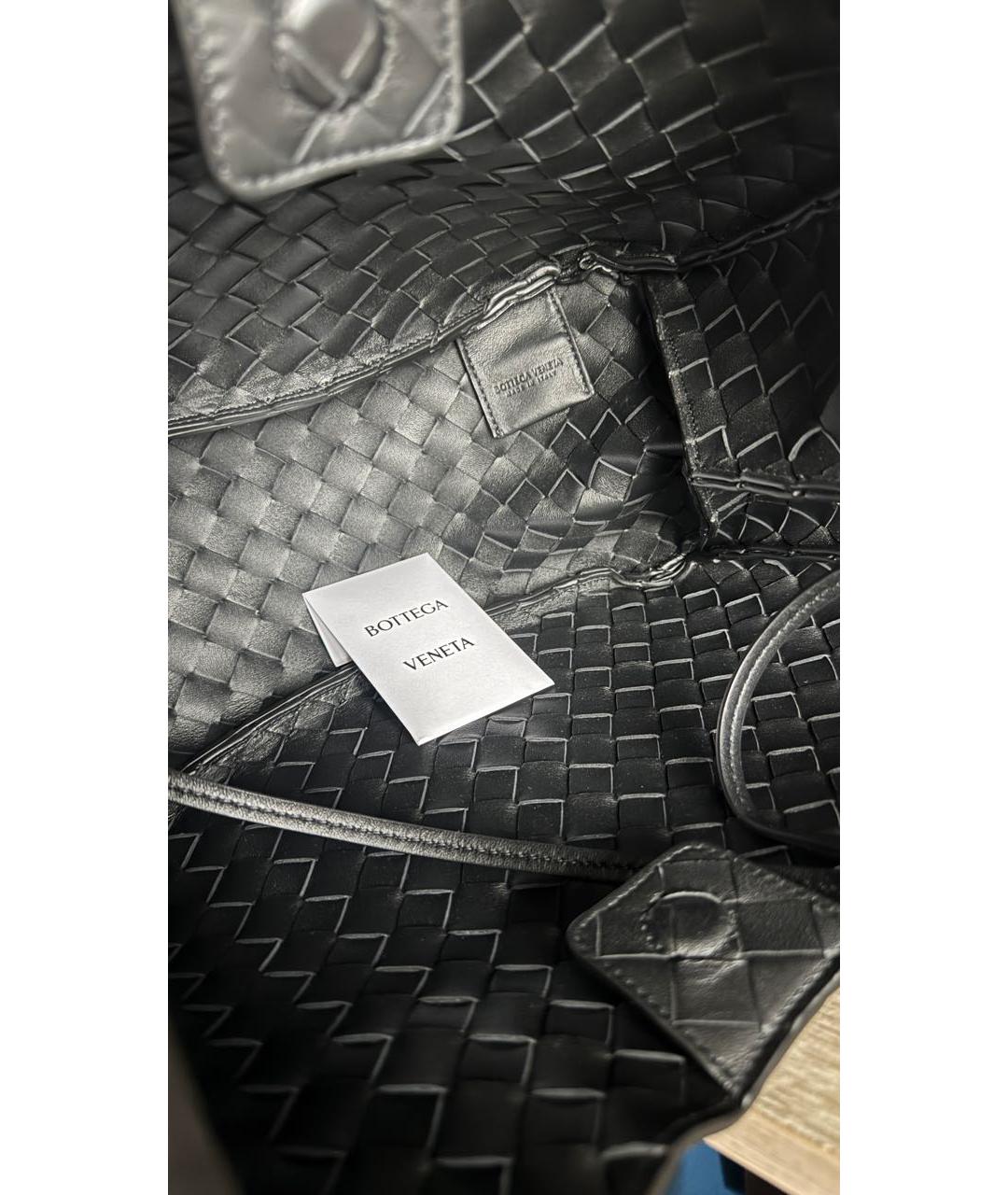 BOTTEGA VENETA Черная кожаная сумка тоут, фото 6