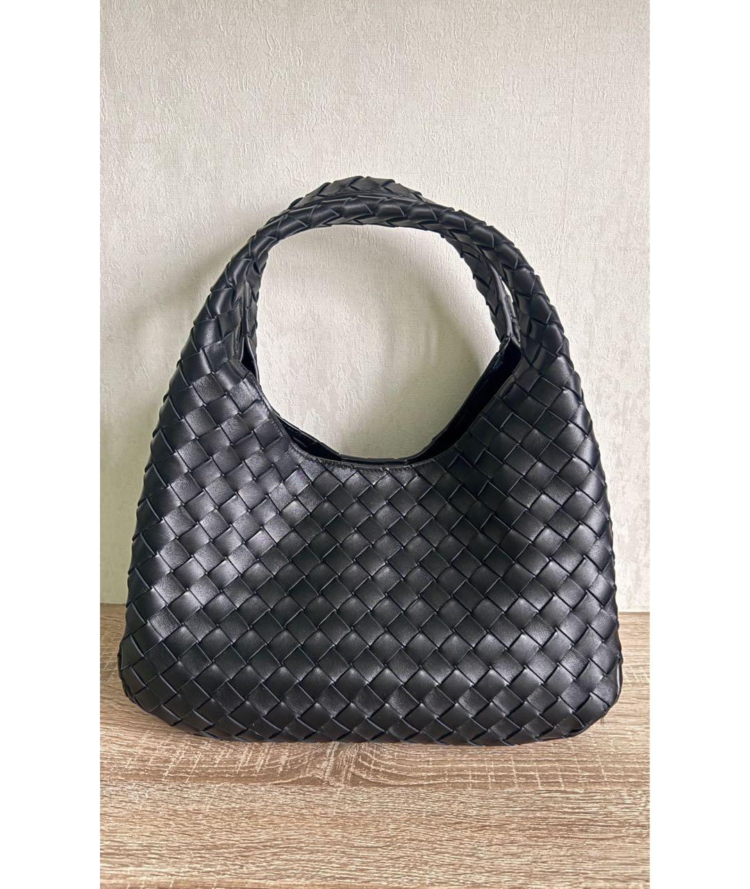BOTTEGA VENETA Черная кожаная сумка тоут, фото 7