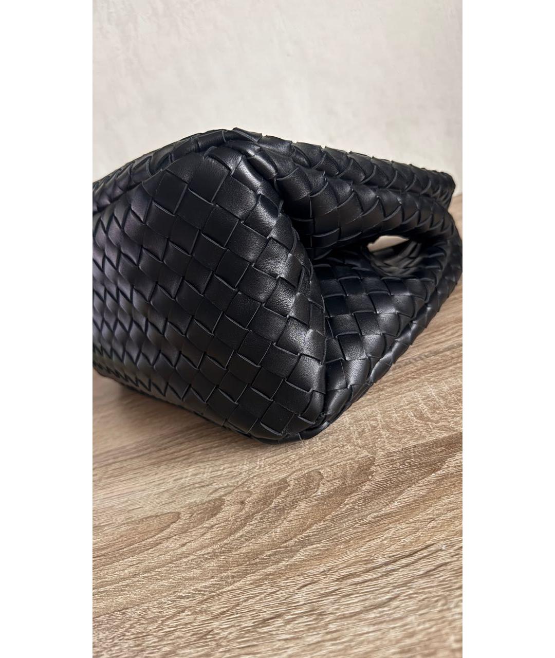 BOTTEGA VENETA Черная кожаная сумка тоут, фото 3
