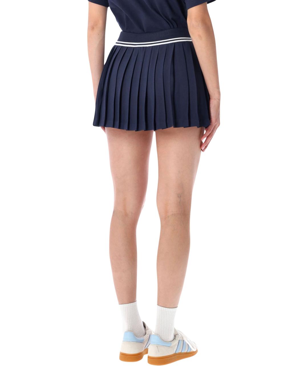 SPORTY AND RICH Темно-синяя вискозная юбка мини, фото 2