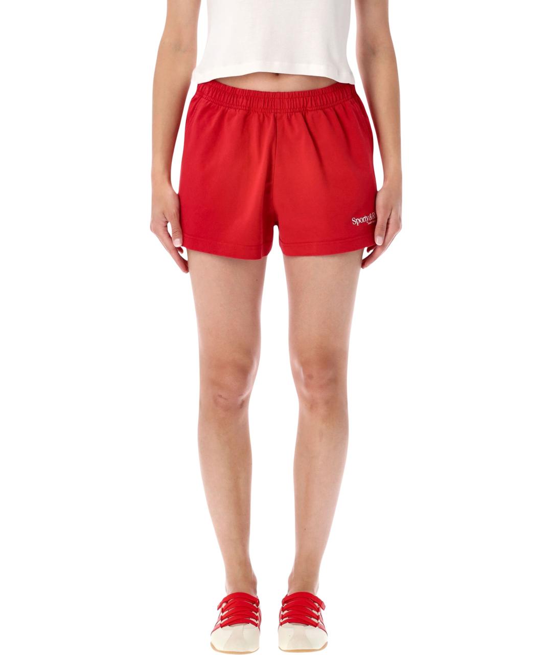 SPORTY AND RICH Красные хлопковые шорты, фото 1