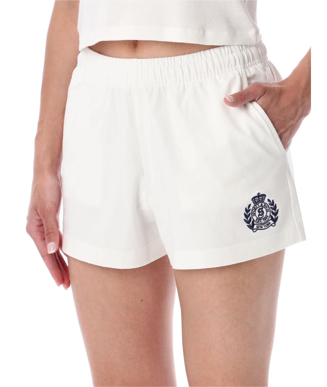 SPORTY AND RICH Белые хлопковые шорты, фото 3