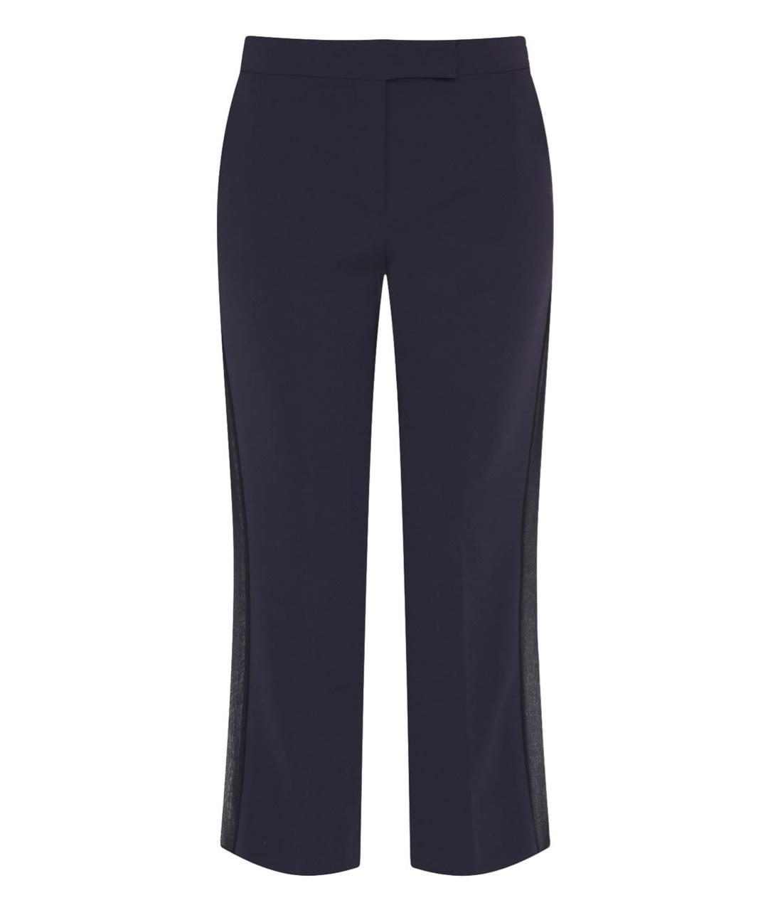 MAX MARA Темно-синие ацетатные прямые брюки, фото 1
