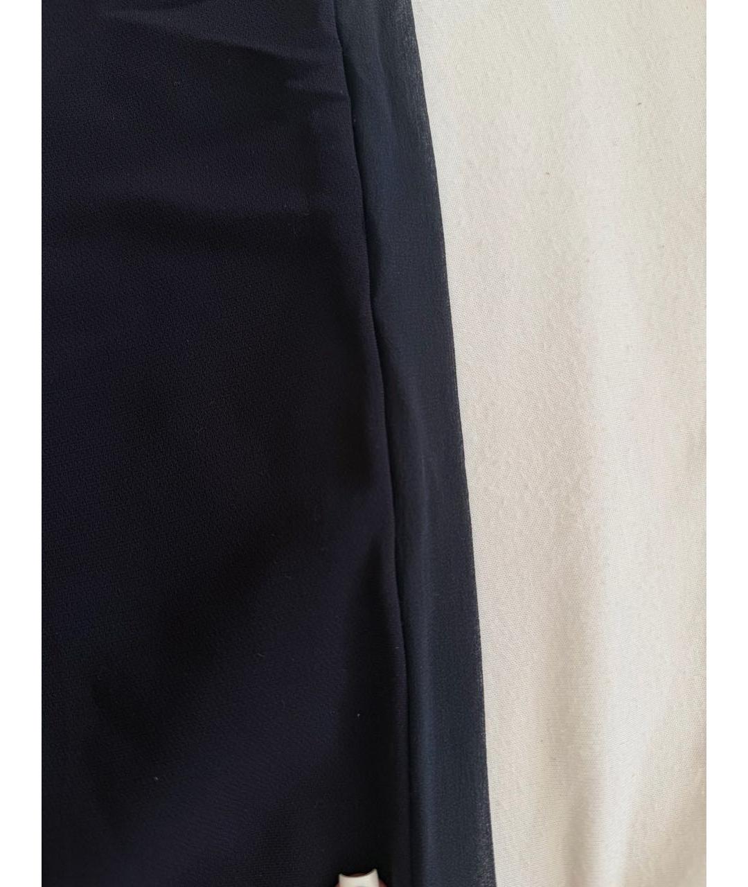 MAX MARA Темно-синие ацетатные прямые брюки, фото 3