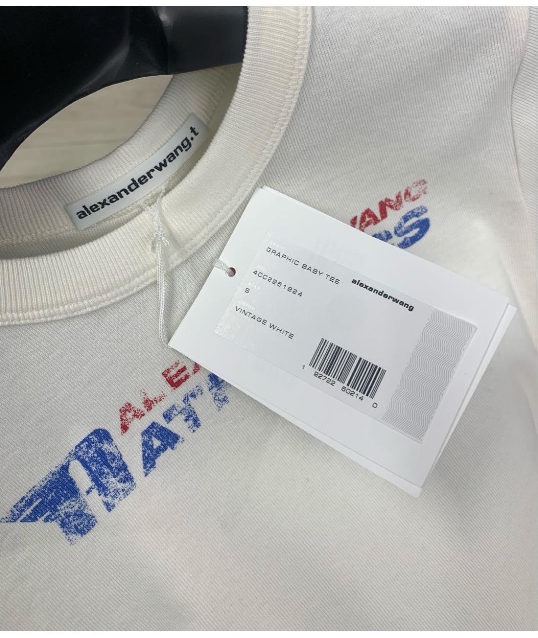 ALEXANDER WANG Белая хлопковая футболка, фото 3