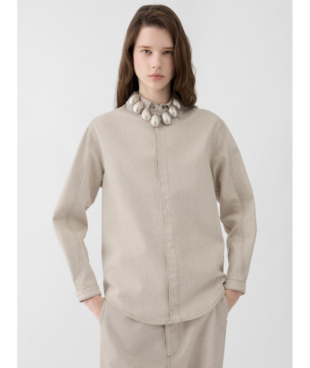 JACQUEMUS Бежевая хлопковая рубашка, фото 2