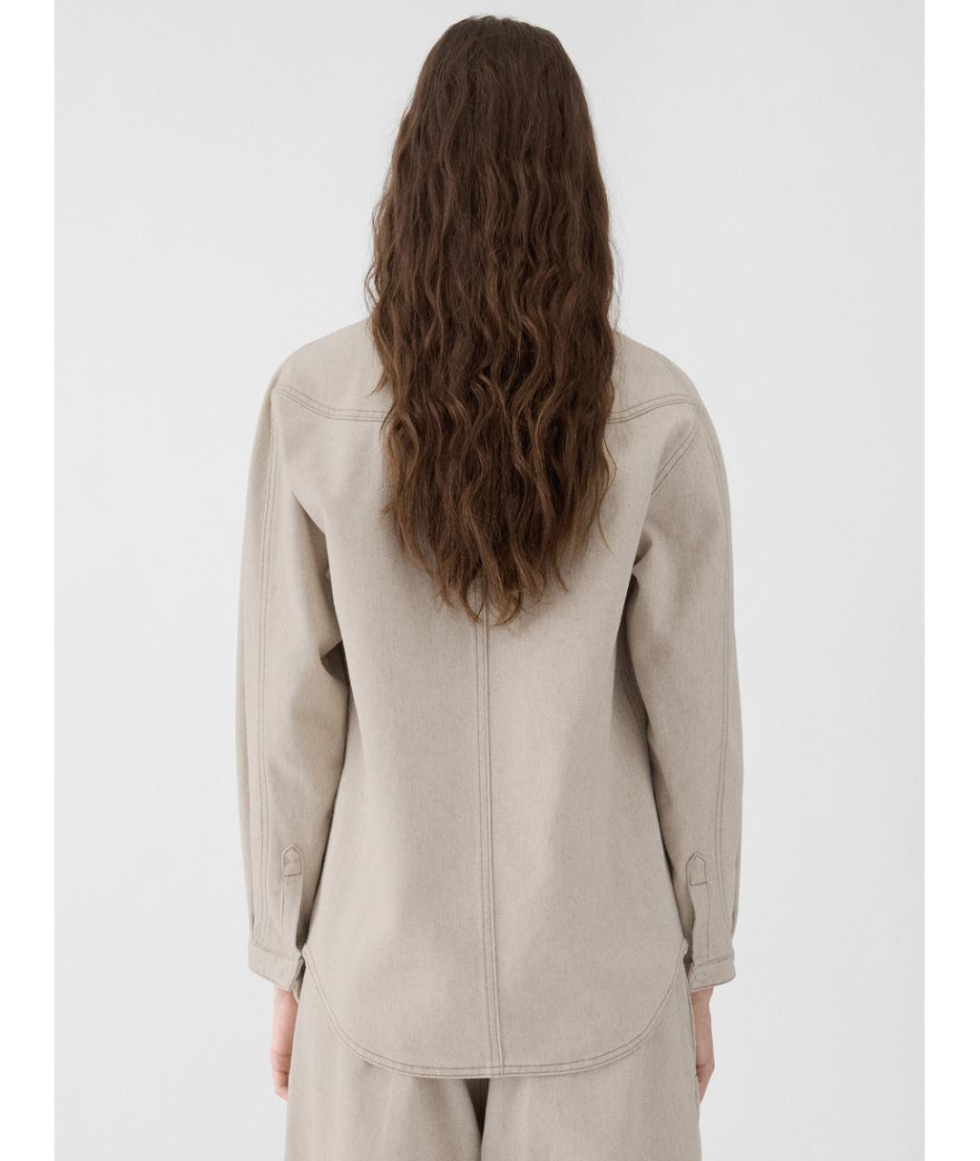 JACQUEMUS Бежевая хлопковая рубашка, фото 3