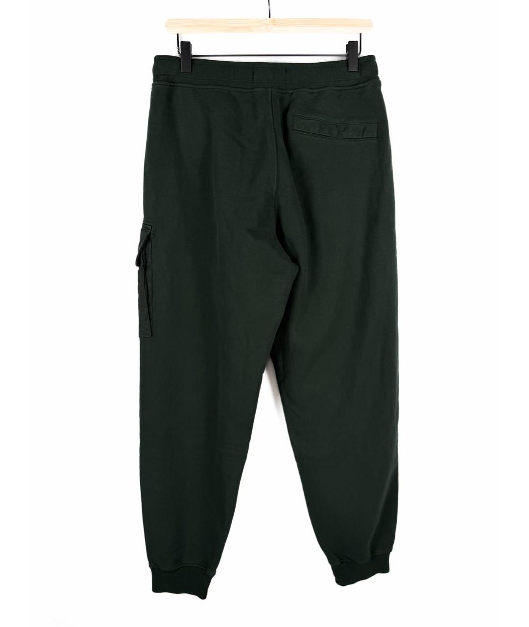 STONE ISLAND Зеленые хлопковые повседневные брюки, фото 2