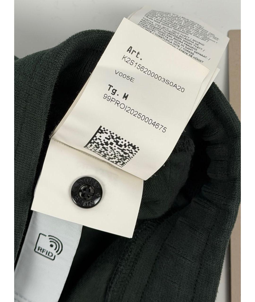 STONE ISLAND Зеленые хлопковые повседневные брюки, фото 4