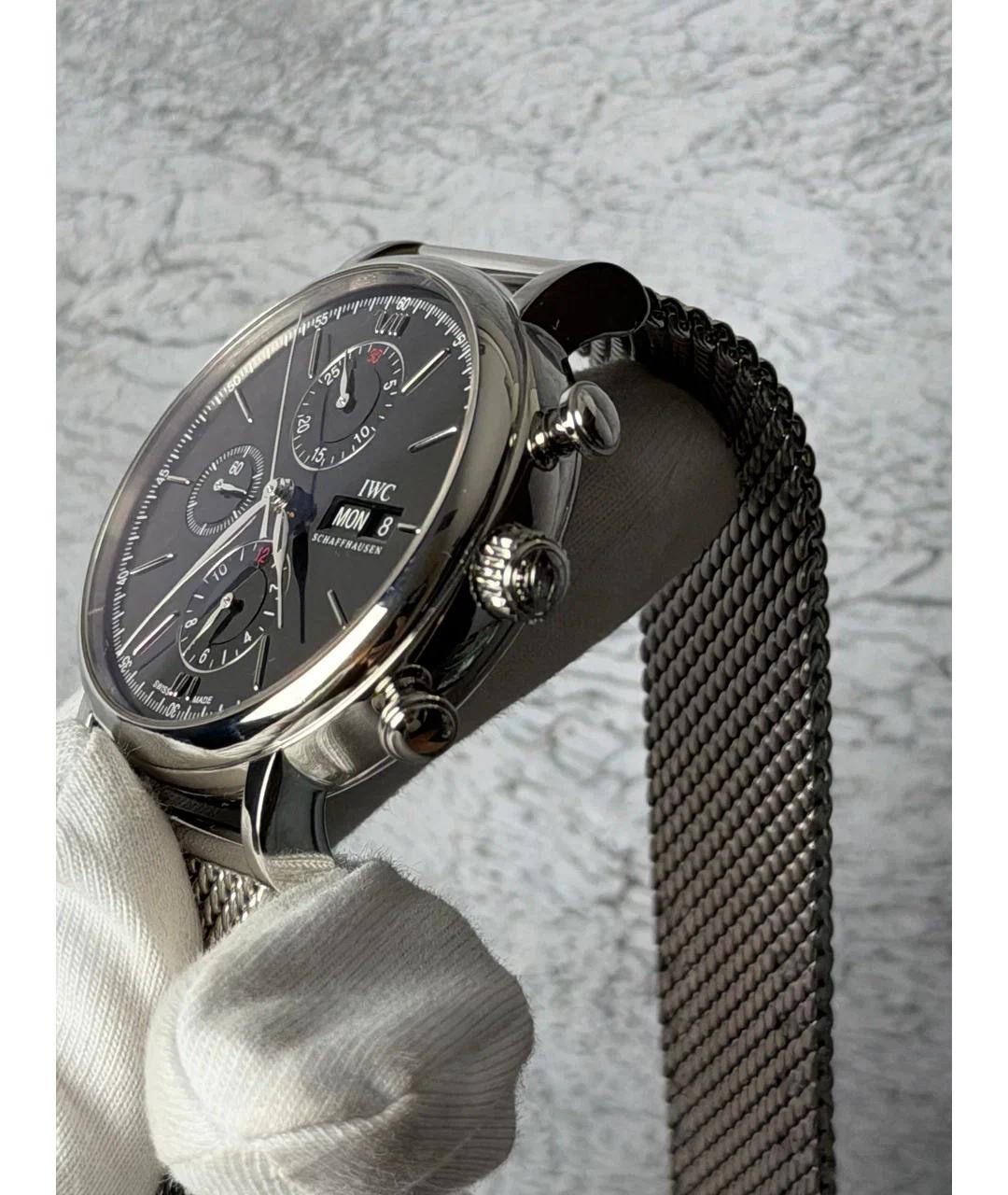IWC Schaffhausen Черные металлические часы, фото 3