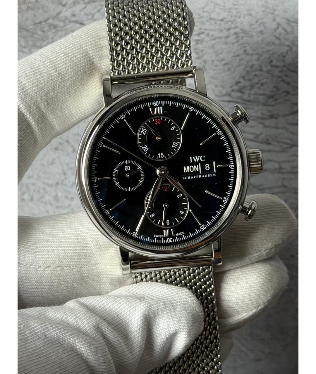 IWC Schaffhausen Черные металлические часы, фото 2