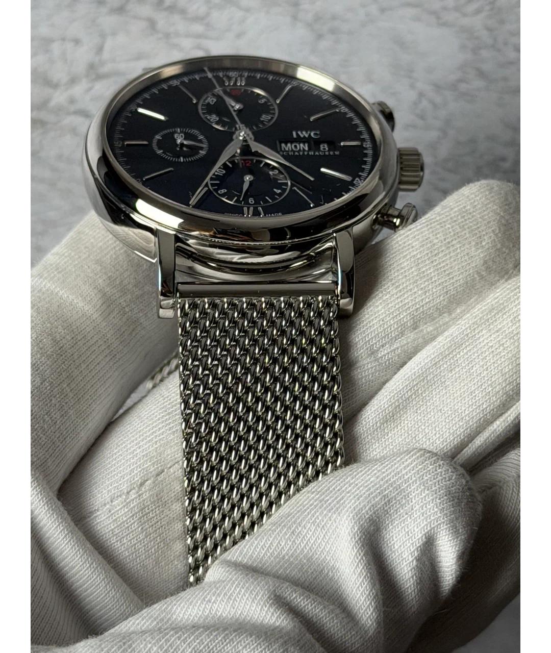 IWC Schaffhausen Черные металлические часы, фото 5