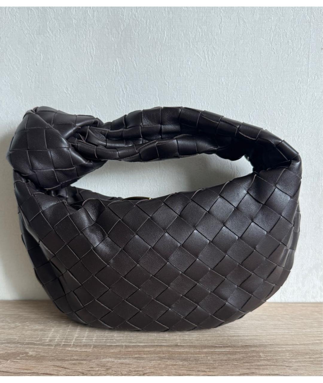 BOTTEGA VENETA Коричневая кожаная сумка с короткими ручками, фото 7