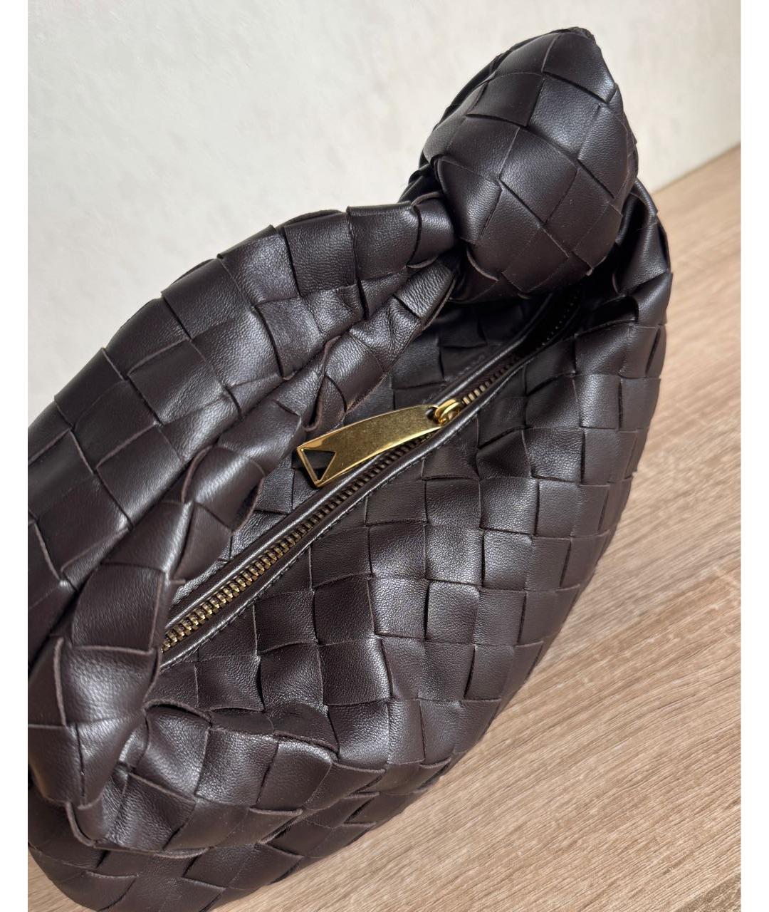 BOTTEGA VENETA Коричневая кожаная сумка с короткими ручками, фото 3