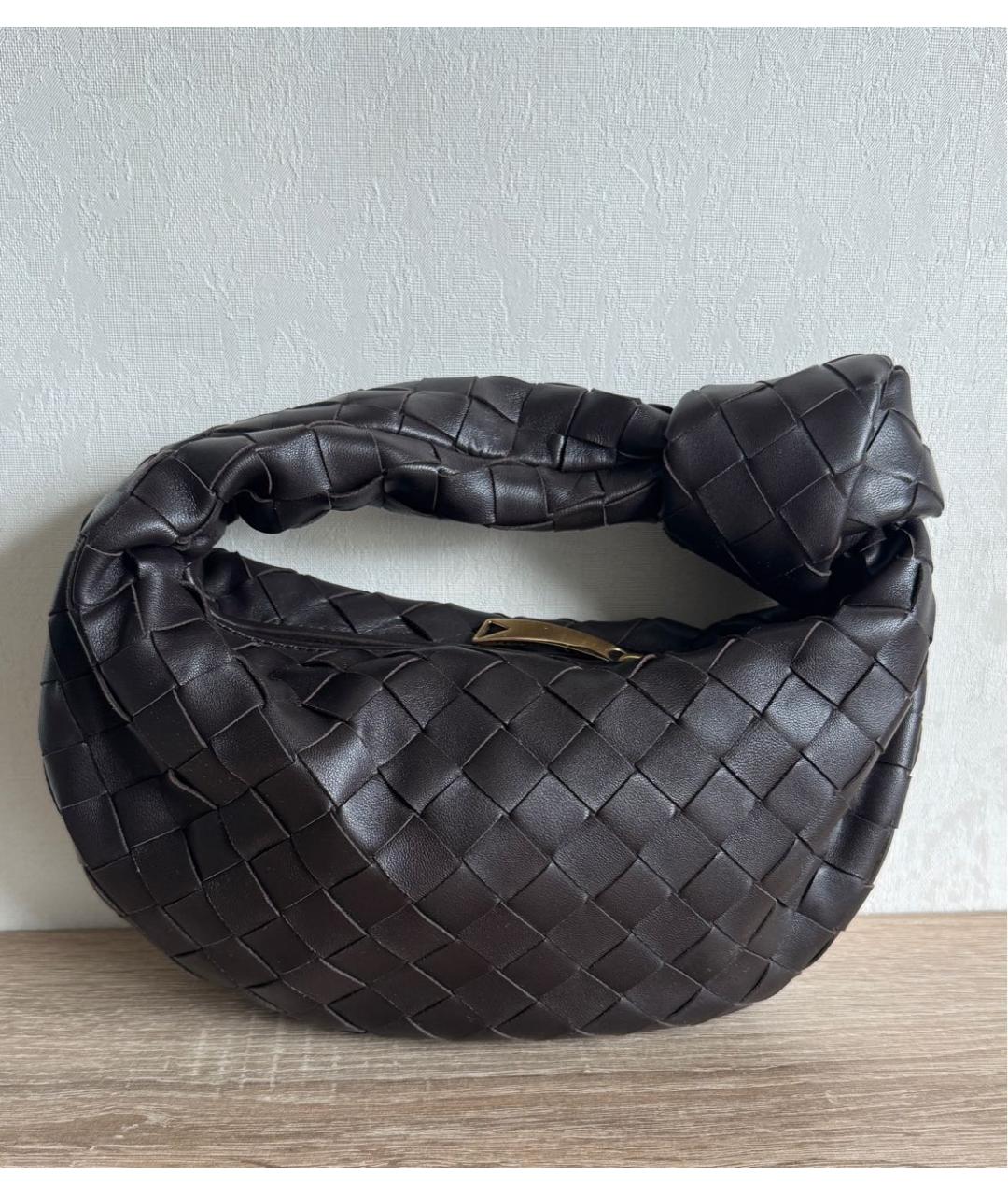 BOTTEGA VENETA Коричневая кожаная сумка с короткими ручками, фото 2