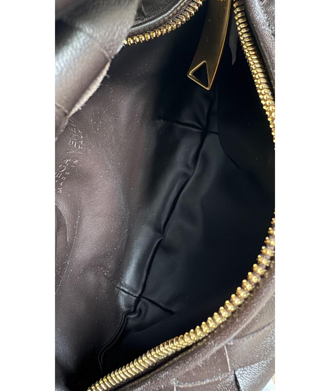 BOTTEGA VENETA Коричневая кожаная сумка с короткими ручками, фото 6