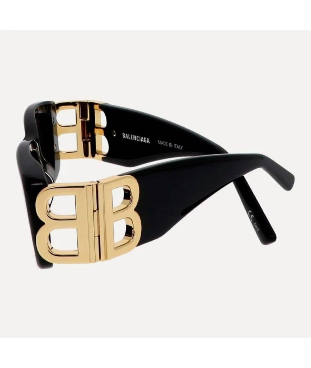 BALENCIAGA Черные металлические солнцезащитные очки, фото 3