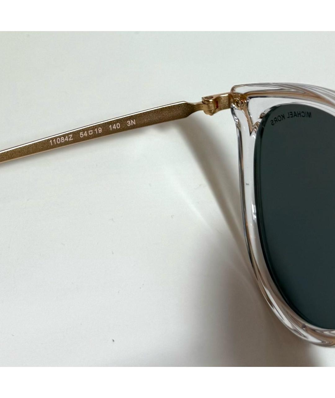 MICHAEL KORS Золотые пластиковые солнцезащитные очки, фото 4