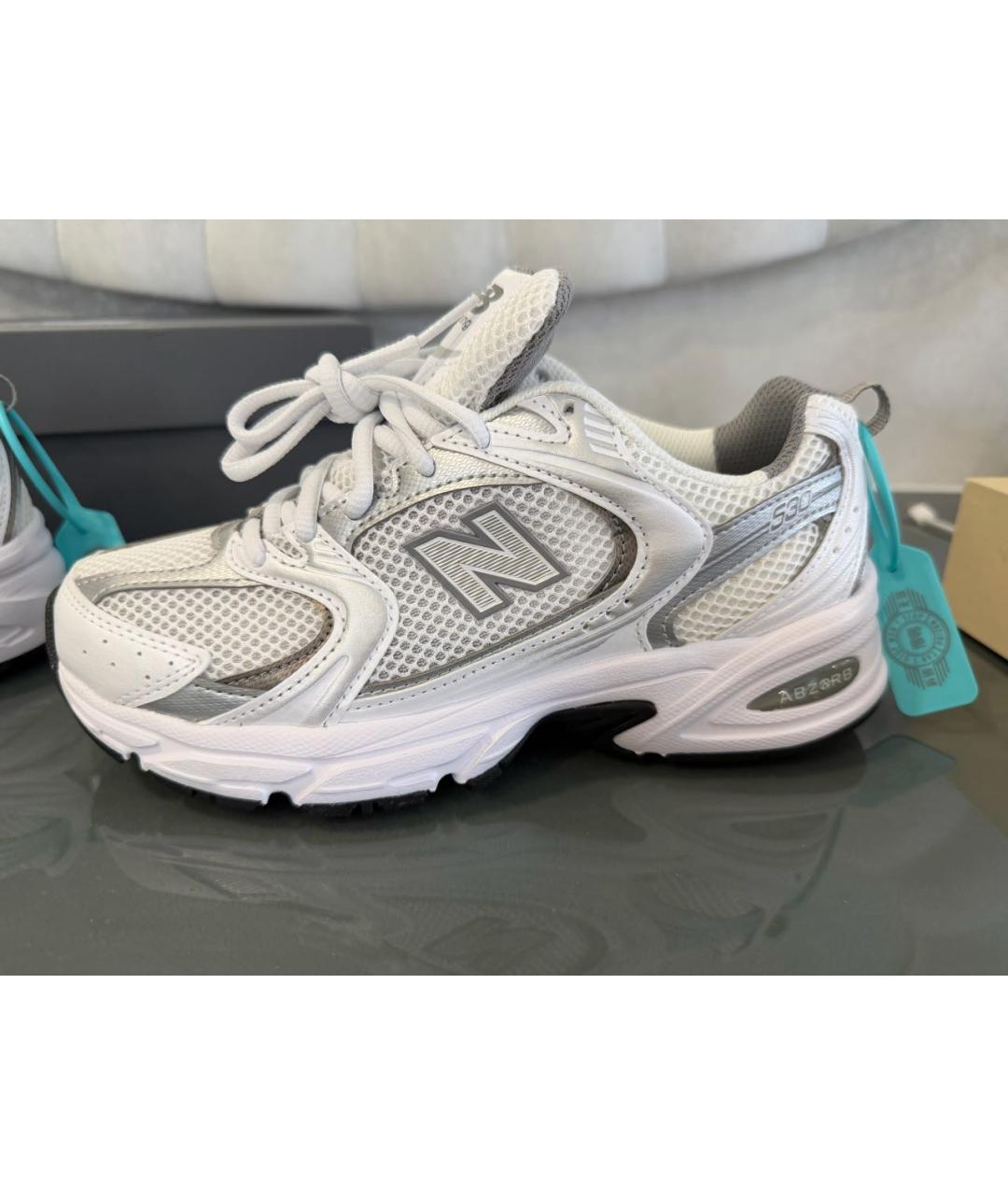 NEW BALANCE Белые текстильные кроссовки, фото 5