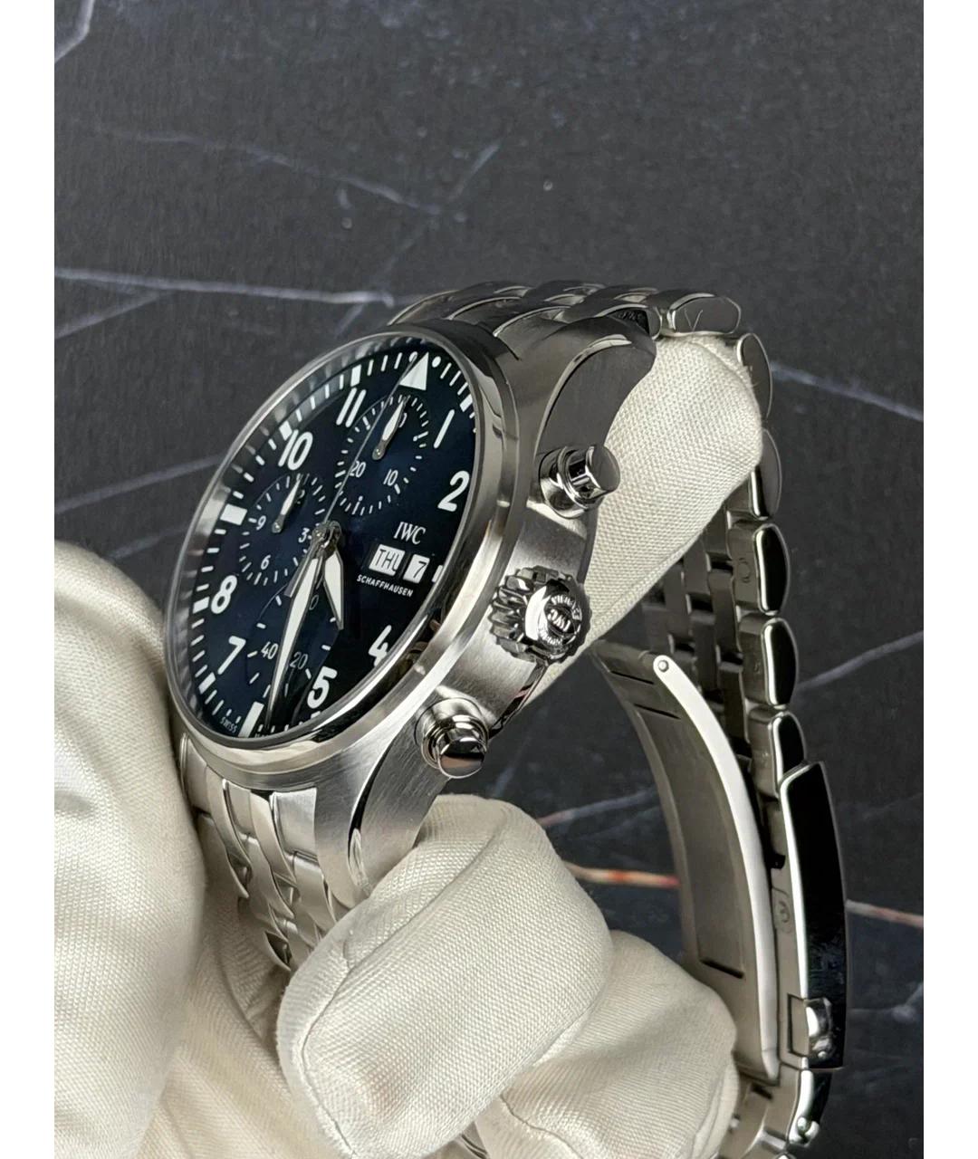IWC Schaffhausen Синие металлические часы, фото 3