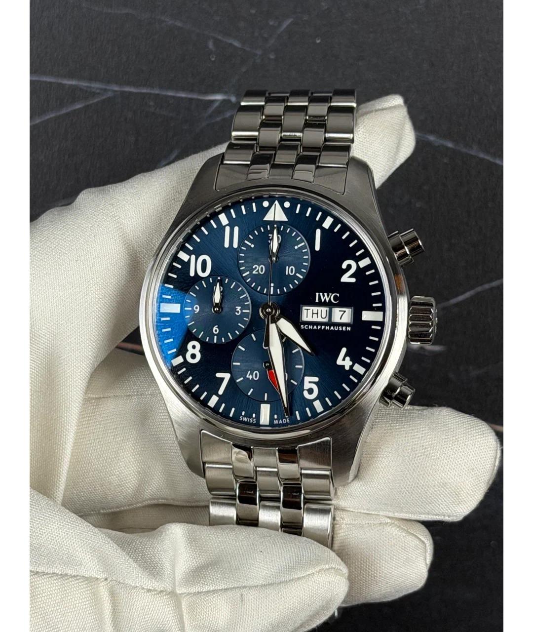 IWC Schaffhausen Синие металлические часы, фото 2