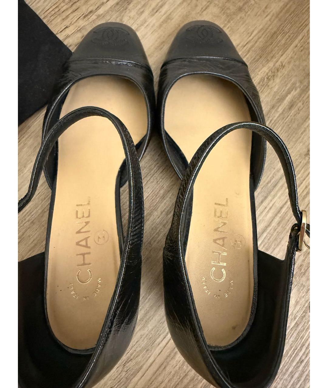 CHANEL Черные кожаные туфли, фото 3