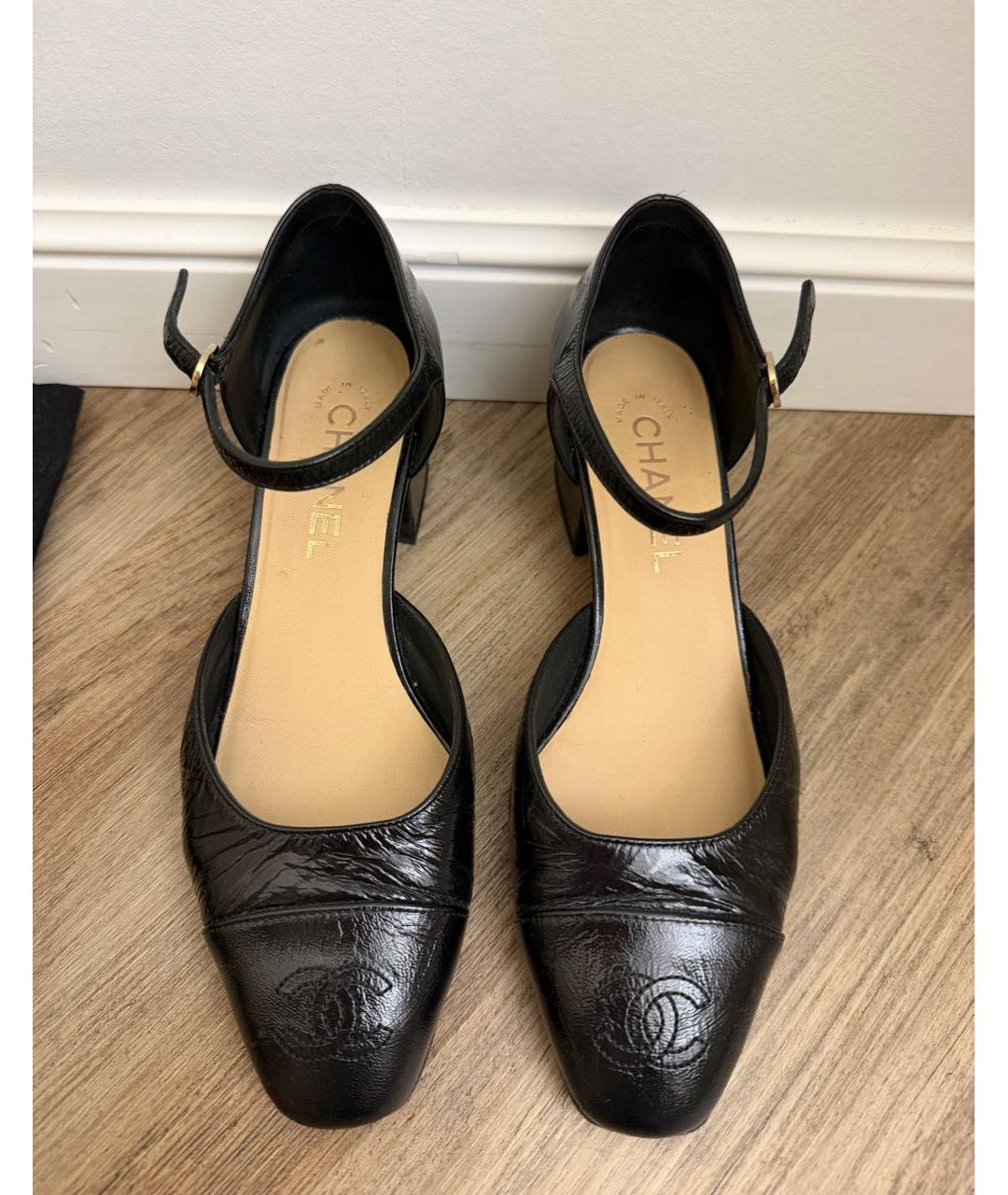 CHANEL Черные кожаные туфли, фото 2