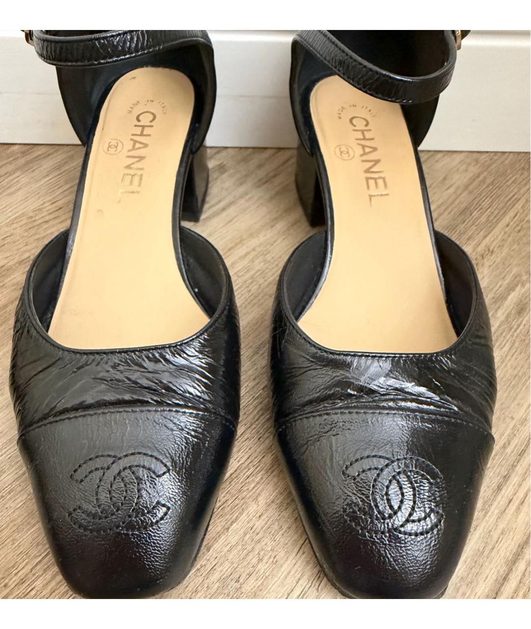 CHANEL Черные кожаные туфли, фото 5