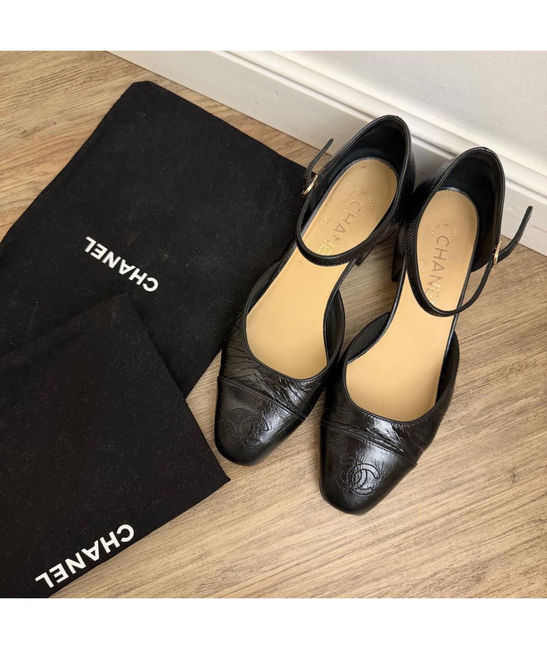 CHANEL Черные кожаные туфли, фото 8