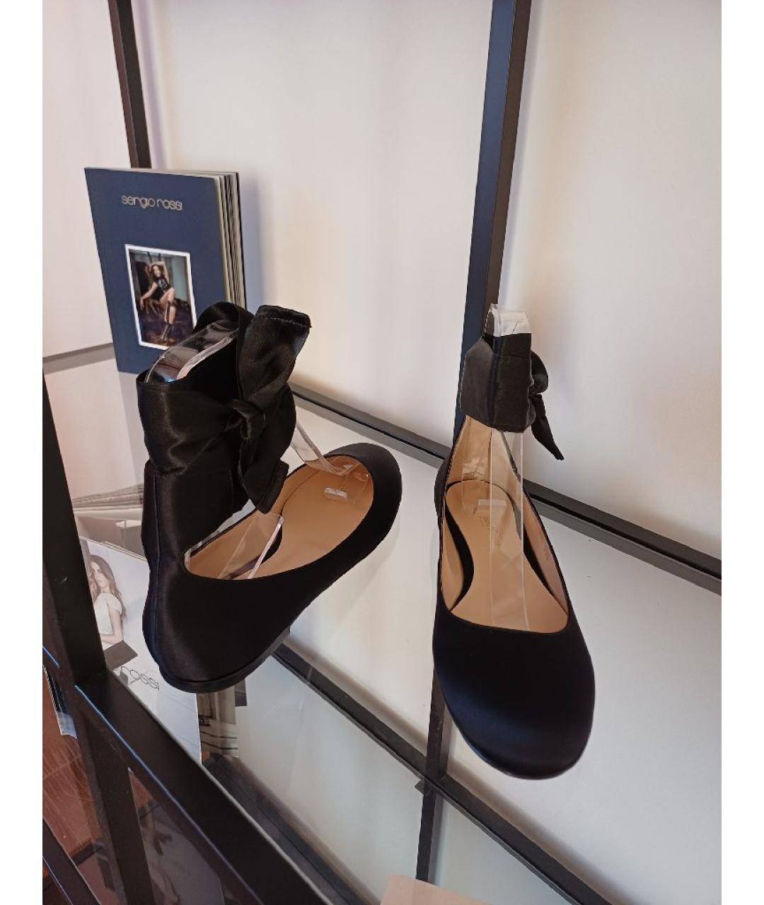 GIANVITO ROSSI Черные текстильные балетки, фото 3
