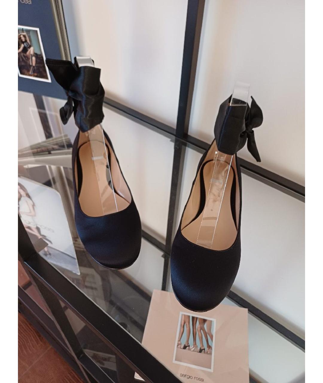GIANVITO ROSSI Черные текстильные балетки, фото 4