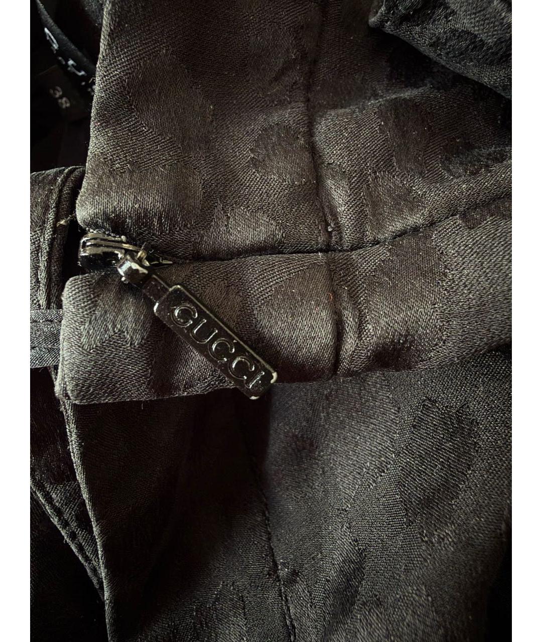 GUCCI Черная шелковая юбка миди, фото 8