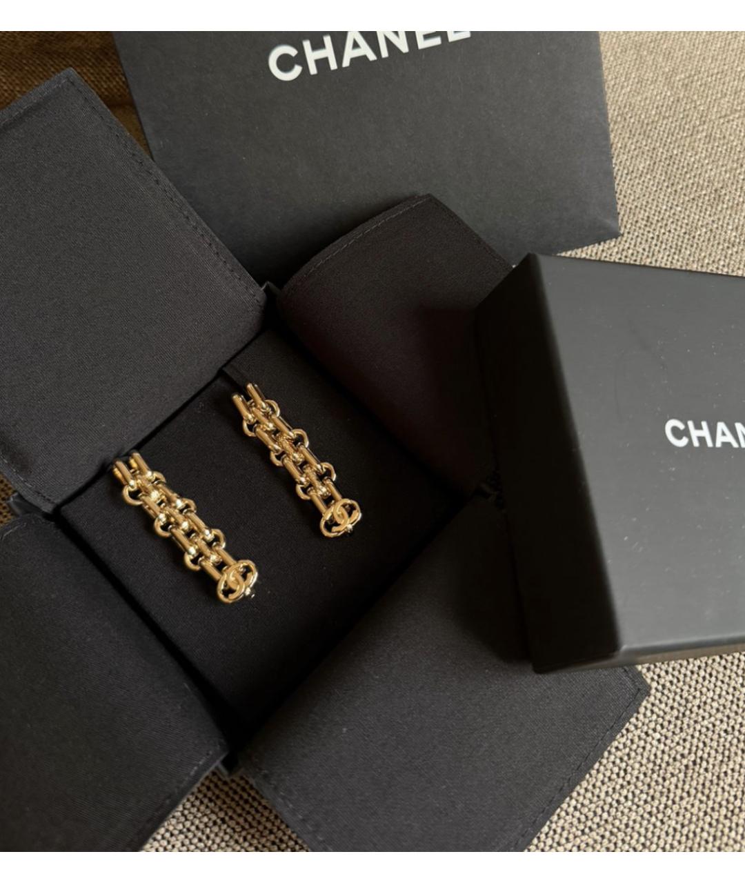 CHANEL Золотые серьги, фото 2