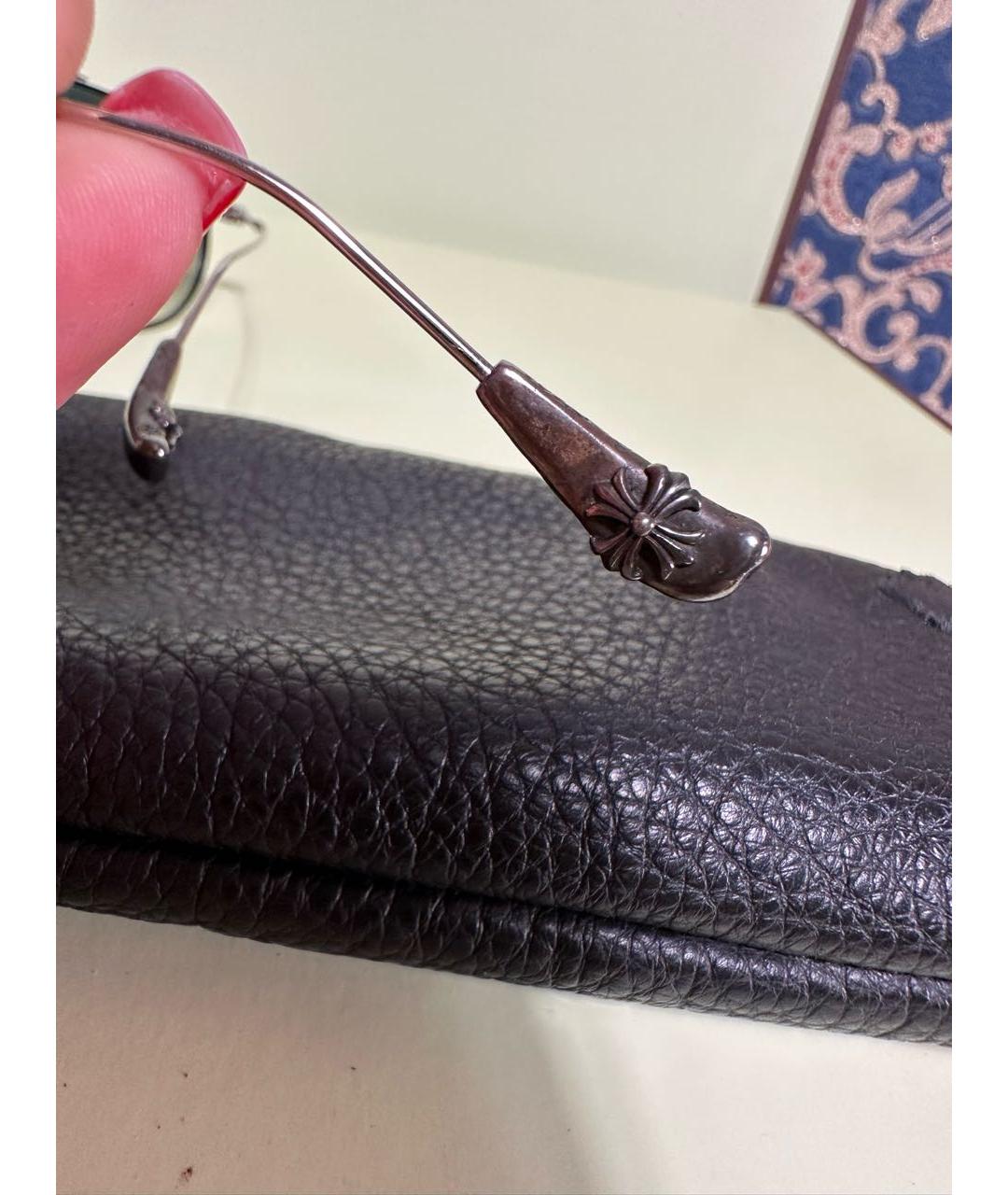 CHROME HEARTS Серые металлические солнцезащитные очки, фото 6