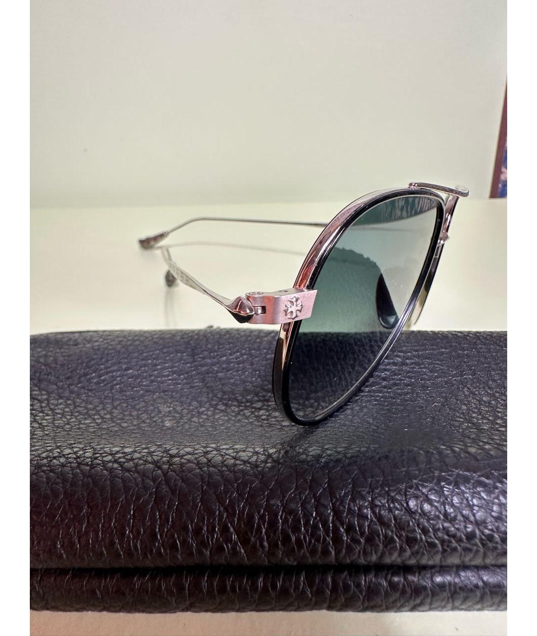 CHROME HEARTS Серые металлические солнцезащитные очки, фото 2