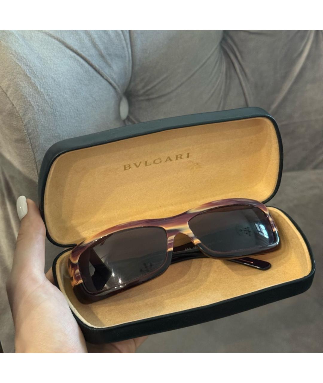 BVLGARI Бордовые солнцезащитные очки, фото 6