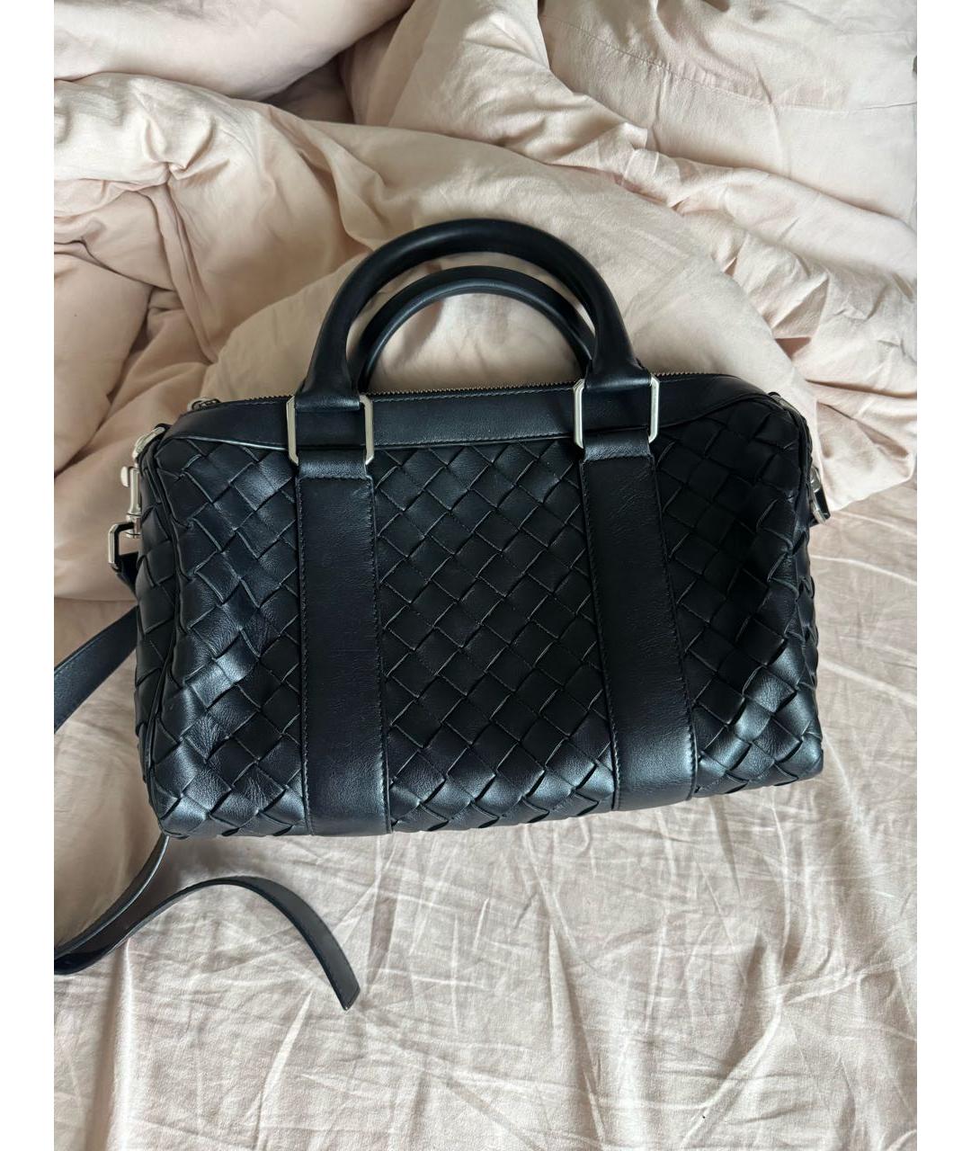 BOTTEGA VENETA Черная кожаная сумка с короткими ручками, фото 3