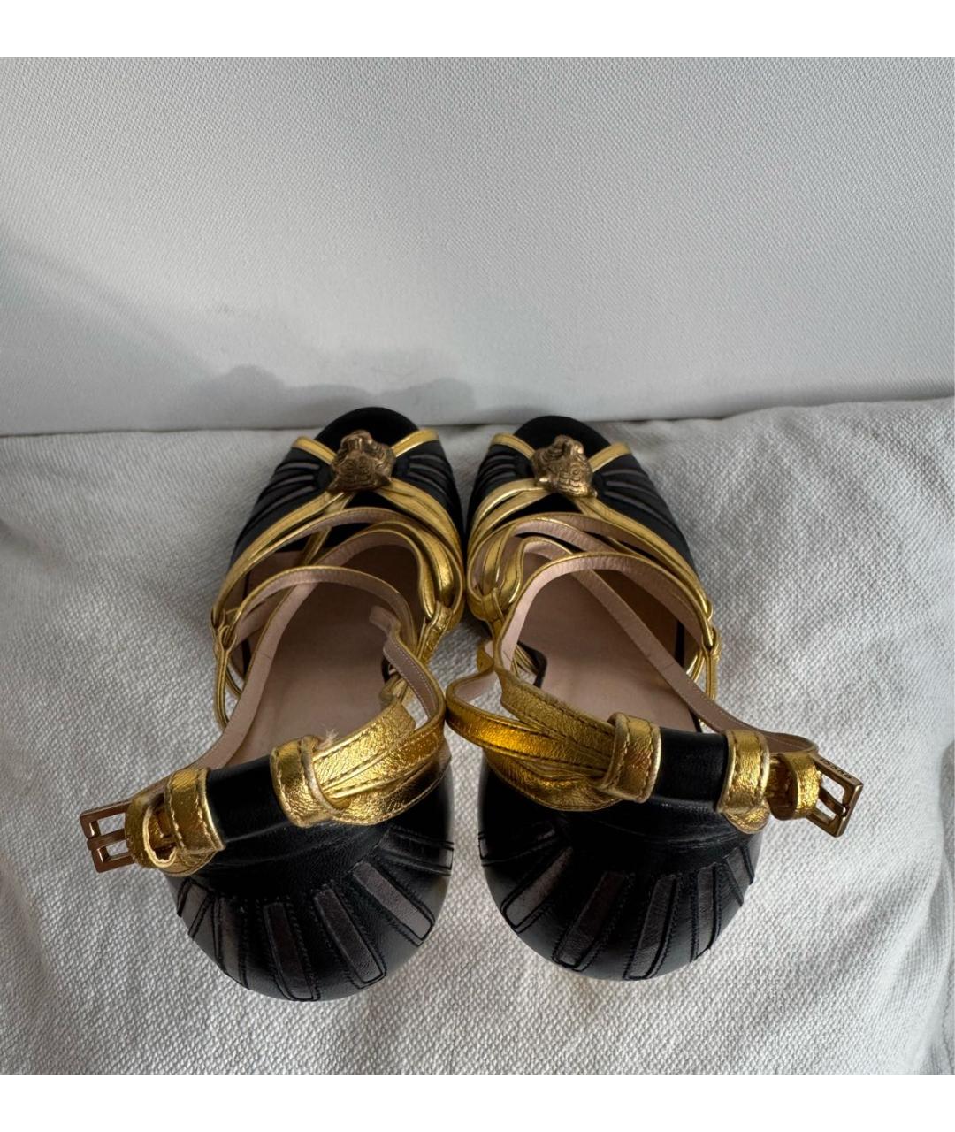 GUCCI Черные кожаные босоножки, фото 3