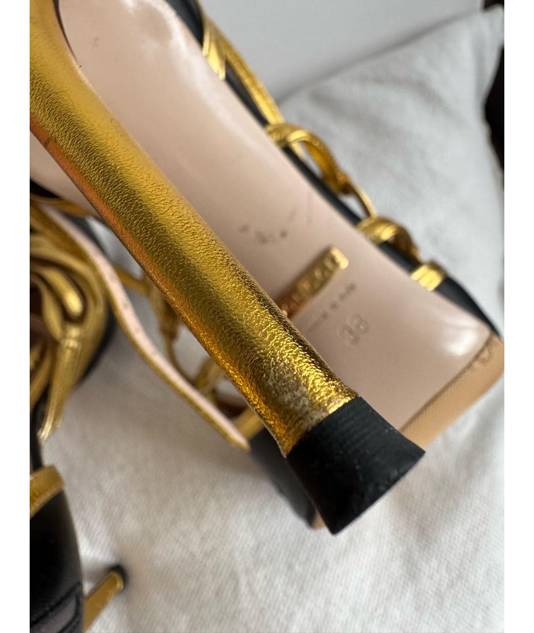 GUCCI Черные кожаные босоножки, фото 8